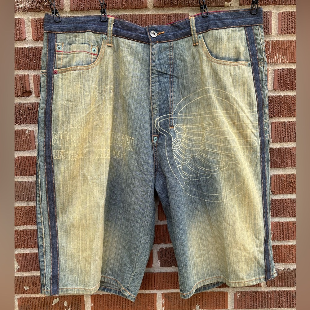 Indigo Red NWOT Mens Faded Farwest Color Industrial Denim Flex Shorts Size 40